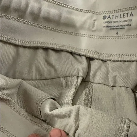 Athleta Tan Drawstring Joggers Size 4 - Picture 8 of 13